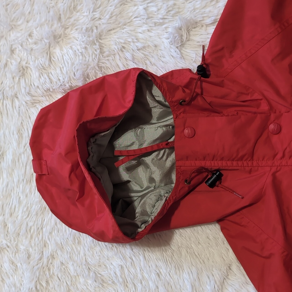 90s Vintage L.L. Bean Stowaway Rainwear Gore-Tex Red Rain Jacket Small - Picture 2 of 16